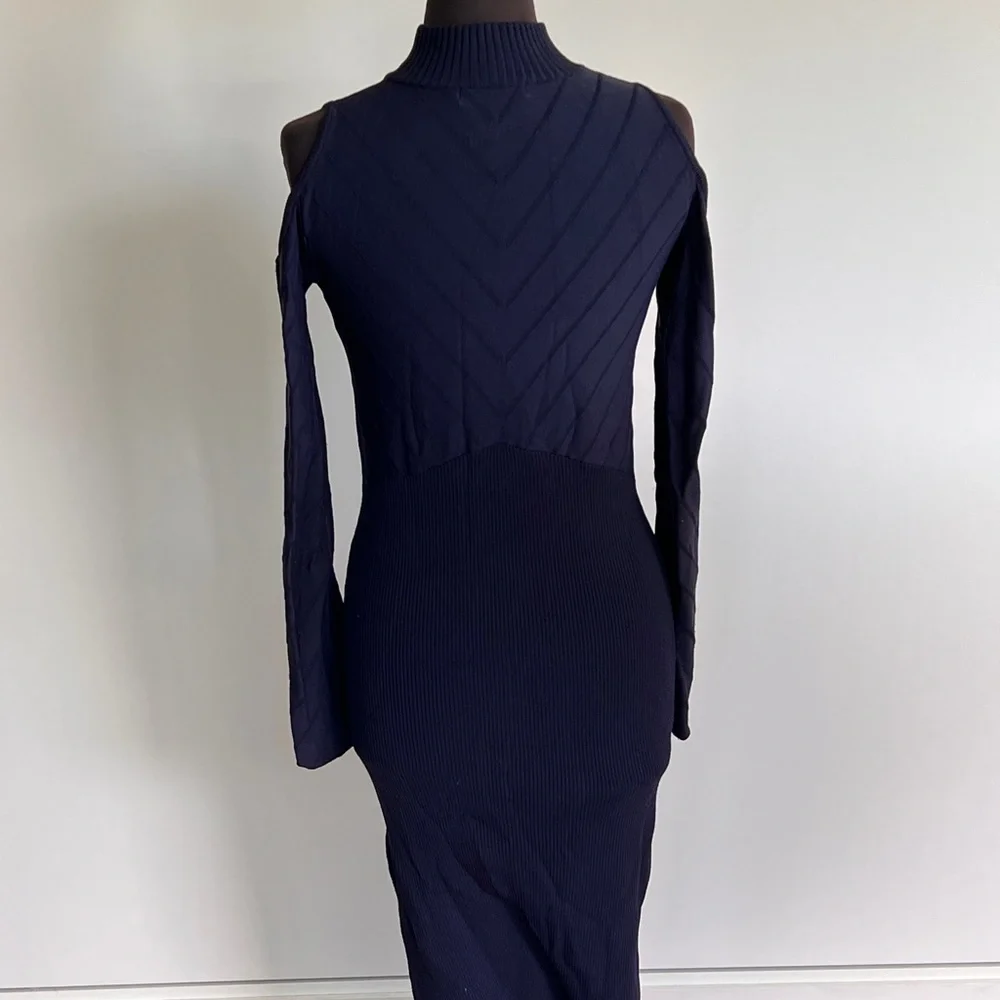 Manning Cartell Turtle Neck Navy Blue Maxi Dress Size Medium - Picture 11 of 14